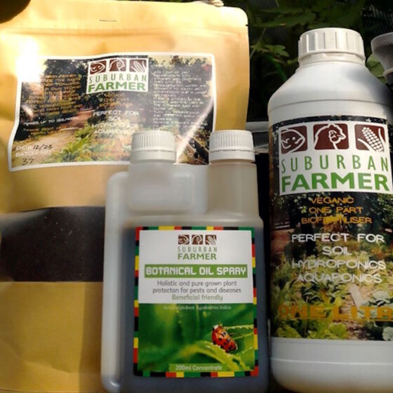 Suburban Farmer Veganic Liquid 1l Premade Bio Fertilizer and Dry Concentrate